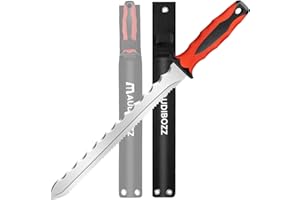 minyuexia Insulation knife with nylon bag: 11.18 inch double sharp blade - Insulating material cutting and garden sod knife(new red)