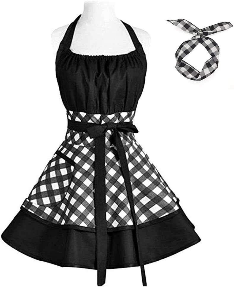 Puai Vintage Aprons for Women Cotton Cooking Aprons Plus