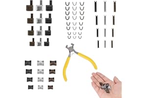 61pcs Metal Zipper Insertion Pin Repair Kit, 4 Sizes #3#5#8#10 Zipper Latch Slider Retainer Open-end Bottom Fix Stopper for J
