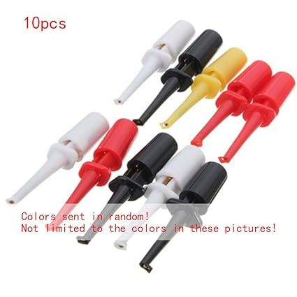 Multimeter Test Probe Hook, 10PCS Multimeter Part Colorful Electrical Testing Hook Clip Grabber Test Probe Cable for Multimeter Wire Lead kit