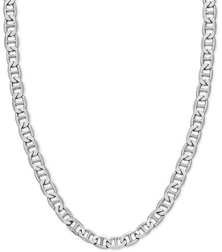 Savlano 925 Sterling Silver 4.5mm Italian Solid Flat Mariner Link