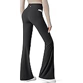 G4Free Ribbed Flare Yoga Pants with Pockets for Women High Waisted Bootcut Workout Leggings Casual