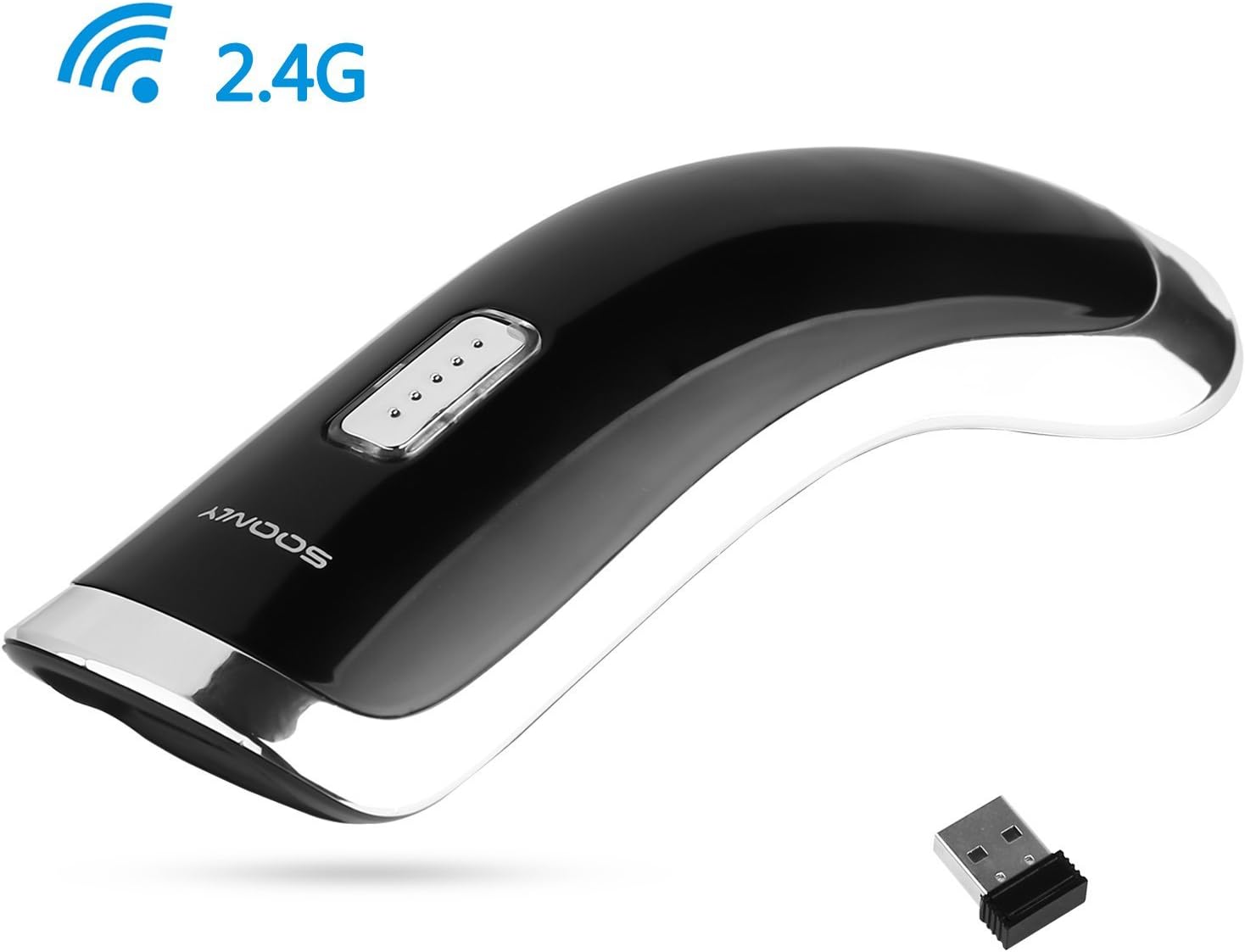 SOONLY Portable 2.4GHz Wireless Barcode Scanner 1D 2D Barcode Reader for Mobile Payment Computer Screen