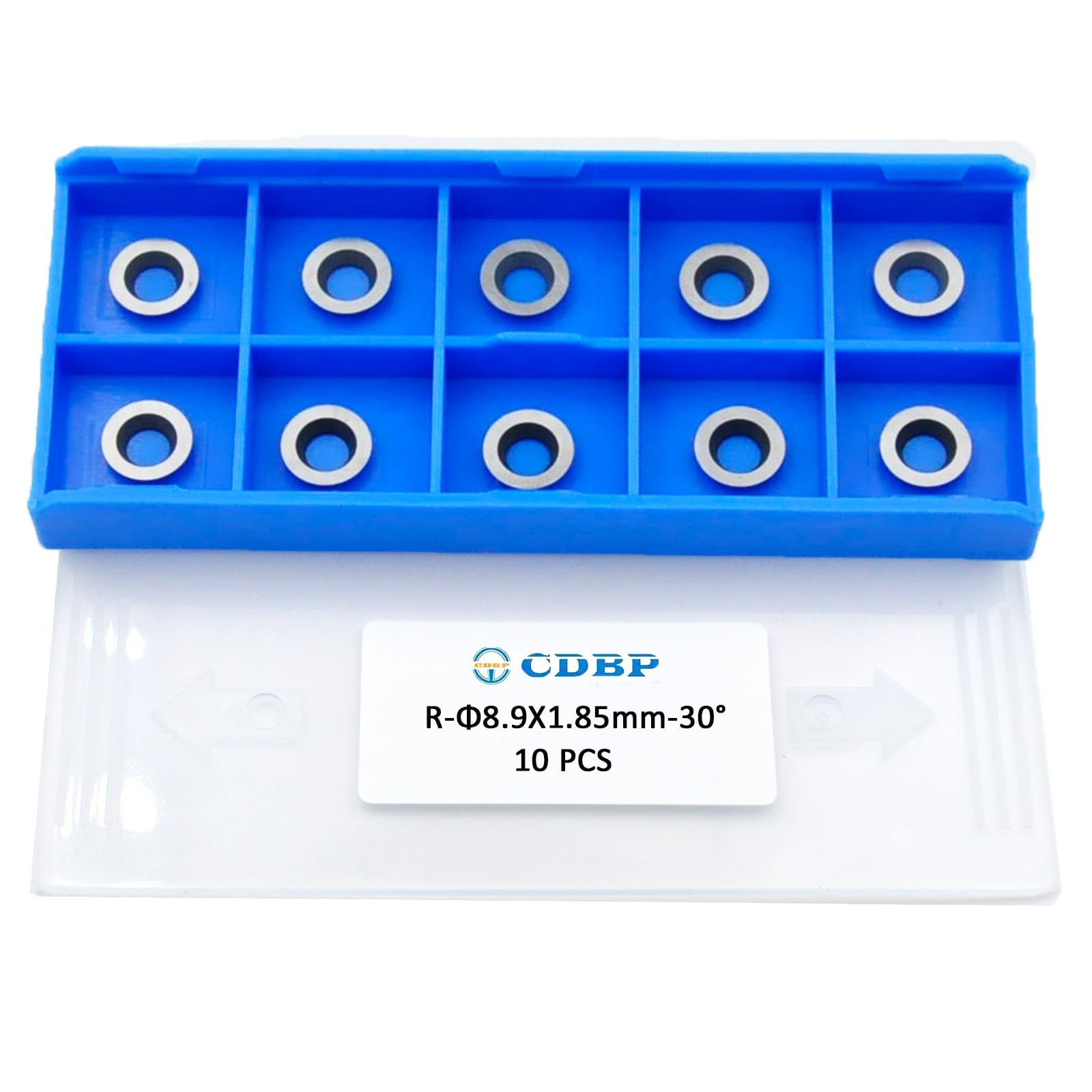 CDBP Ci5 8.9mm(1/3 inch) Round Carbide Inserts Cutters Knives Replacement Fits for DIY Lathe Wood Turning Finisher Hollower Tool, 10pcs