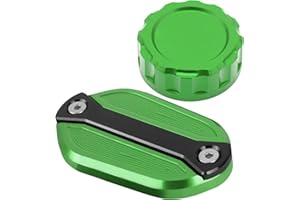 Hunter-Bike Front and Rear Brake Fluid Reservoir Cap Brake Oil Cover for Kawasaki Ninja 400 Z400 2018 2019 2020 (Green)