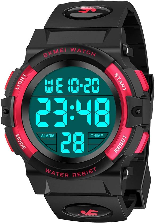 Birthday Presents Gifts for 6-12 Year Old Boys, Waterproof Outdoor Sport Digital Wrist Watches Funny Gifts Best Top Great Popular Toys for 5-12 Year Old Boys Easter Eggs Easter Gifts for Children Red
