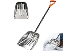 Scoop Shovel,Snow Shovel for Driveways,Large-Capacity Metal Grain Shovel with D-Shaped Handle,Effectively Handles Snow Remova