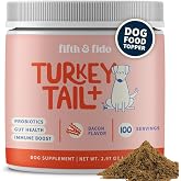 Fifth &amp; Fido Turkey Tail Mushroom for Dogs 500mg + Probiotic Powder Bacon | Bacon-flavored so picky dogs eat it, 500 mg turkey tail per scoop plus a probiotic, for dogs with lumps and bumps
