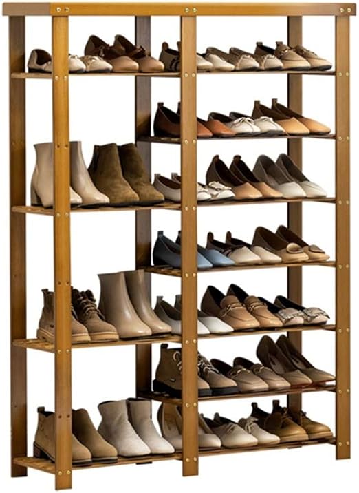YANGXIAOYU 7 Tier Bamboo Shoe Rack Tall Shoe