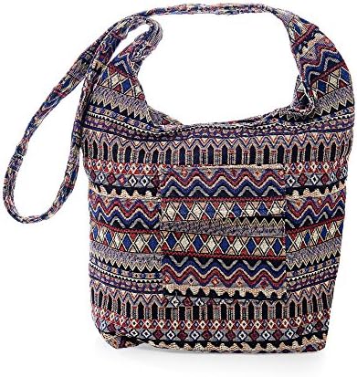 BYSUMMER Tribal Striped Ethnic Boho Sling Shoulder Thai Pattern Crossbody Bag (#25)