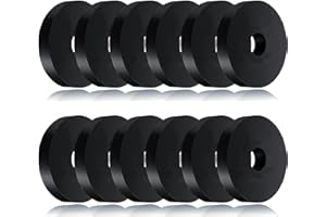 SHEHARUHI 12 PCS Black Thick Rubber Washers 1 1/2 Inch OD x 3/8 Inch ID x 1/4 Inch Thickness Vibration Dampening Washer Anti-Noise Washers Anti Vibration Pads Rubber Pads