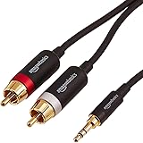 AmazonBasics 3.5mm to 2-Male RCA Adapter Cable - 8 Feet