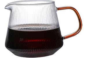 WUWFKUI Clear Glass Range Coffee Server, 600 ML(20oz) Carafe for Pour Over Tea & Coffee Maker