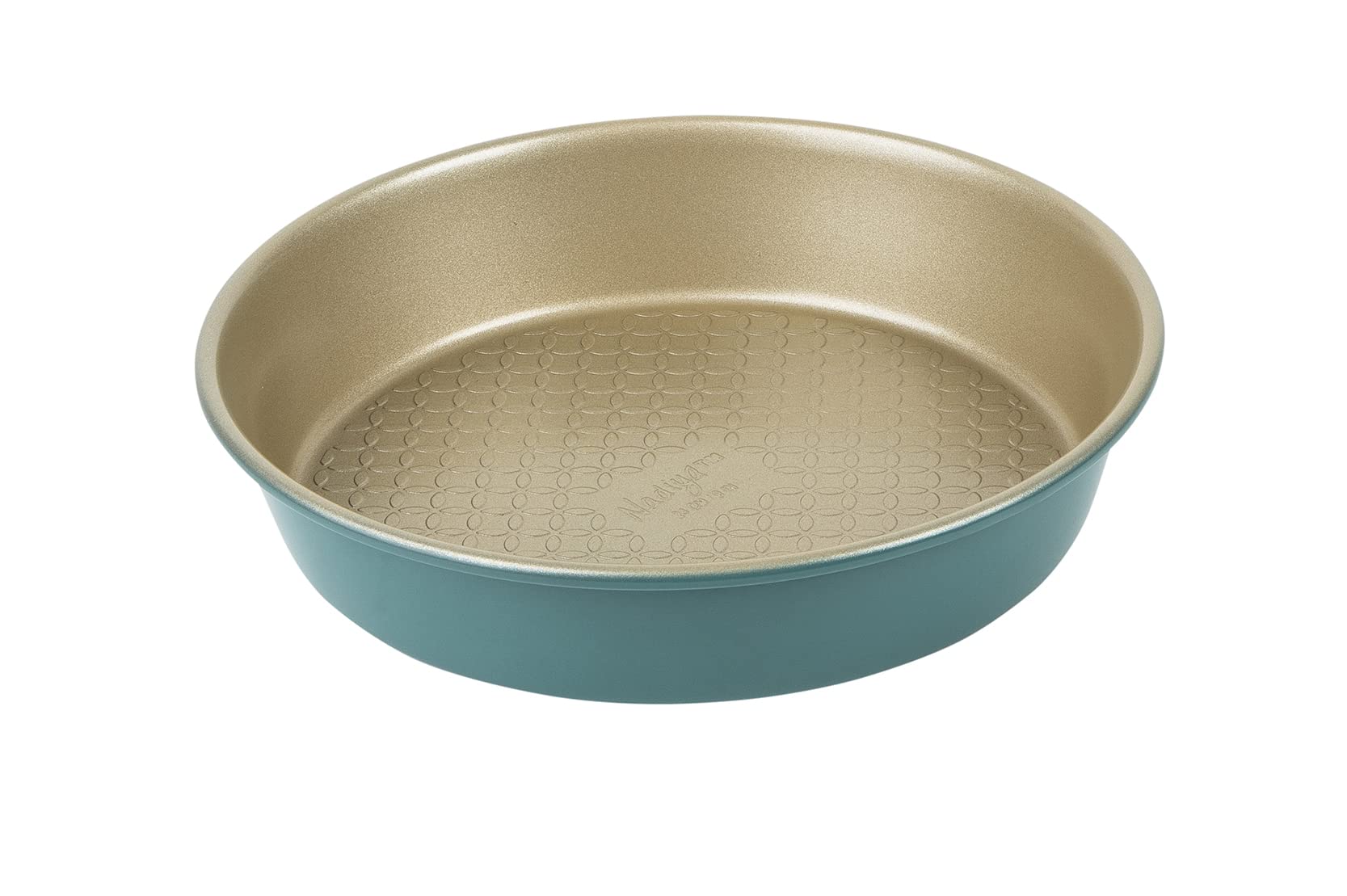 Prestige x Nadiya Round 9 Inch Cake Tins for Baking - Non Stick Round Cake Tin, Dishwasher Safe Steel Bakeware, Teal & Gold — image 1