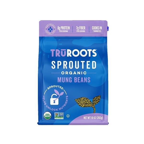 TRUROOTS ORGANIC SPROUTED MUNG BEANS, 10OZ (PACK OF...