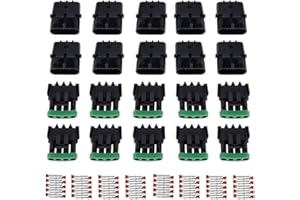 E-TING 10 Kit 4 Pin Way Waterproof Electrical Connector 2.5mm Series Terminals