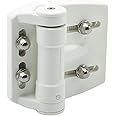 D&D Technologies TCAMA2WT Multi-Adjust Regular Duty Gate Hinges, for Self Closing Metal, Wood, Vinyl Gates up to 55 Pounds, 3-Way Adjustable, Gap up to 2", White, 2 Count