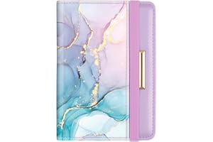 COCO ROSSI Passport Holder Cover Travel RFID Blocking Passport Cover Rose Gold Cute Flowers Passport Wallet with Elastic Band for Women
