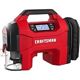 CRAFTSMAN 3-in-1 Tire Inflator, 160PSI Portable Air Compressor/Car Vacuum/Dust Blower, 20V Cordless &amp; 12V Car Power, Air Pump with LED Light for Cars Trucks RV Tires (Battery Sold Separately)