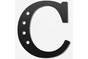 YUNSHANGMO Metal Letters Wall Decor 12 Inch, Hanging Letter Sign Black, Visual 3D Large Alphabet Modern Style Wall Decor for Living Room Bedroom Office Home Wedding Party/Letter C