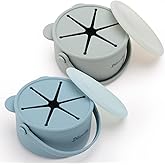 Dilovely Baby Snack Cup No Spill, Silicone Toddler Snack Container with Lid, Snack Catcher Spill Proof, Baby Travel Essential