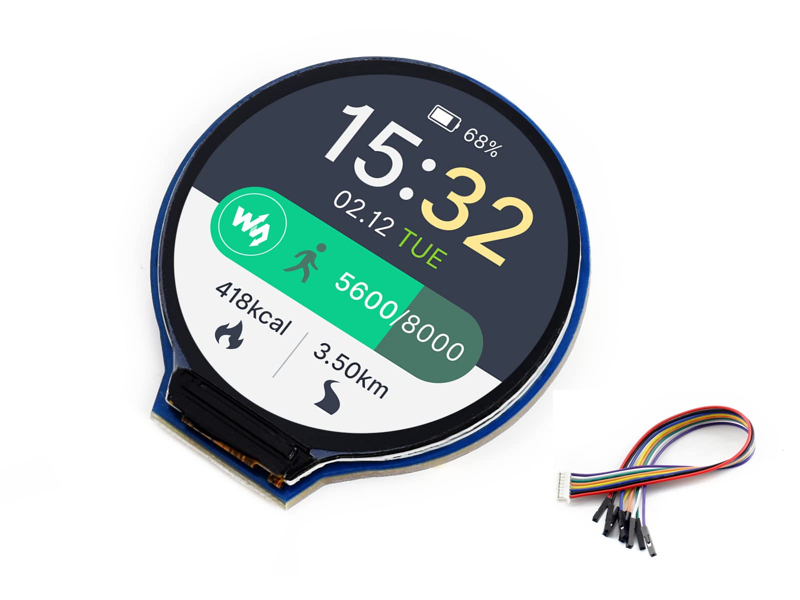 1.28 inch Round LCD Display for Raspberry Pi/Arduino/Jetson Nano, 240×240 Resolution IPS Screen 65K RGB Colors Monitor, Embedded GC9A01 Driver, Using SPI Bus