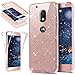 Motorola Moto G4 Play Case,ikasus [Full-Body 360 Coverage] Crystal Clear 2in1 Sparkly Shiny Bling Glitter Front Back Full Coverage Soft TPU Silicone Rubber Case for Motorola Moto G4 Play,Rose Gold