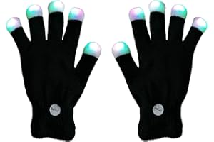 RexRod 7 colors light show LED Gloves Rave Light Finger Lighting Flashing Glow Mittens