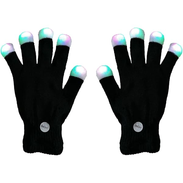 Illuminated Apparel Kids LED Light Up Flashing Gloves For Halloween Party Festival (4-7 Years