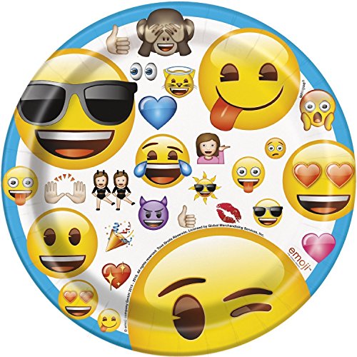 Emoji Tableware Party Pack with Dinner Plates, Dinner Napkins, Dessert Plates, Beverage Napkins and Cups PLUS Emoji Photo Props