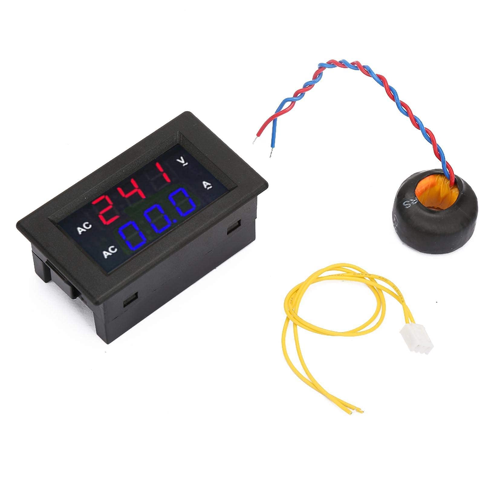 LED Voltmeter Ammeter, Digital Display Voltage Current Tester AC 100~300V 0-50A Voltage Current Meter Panel Amp Volt Gauge(Red-Blue)