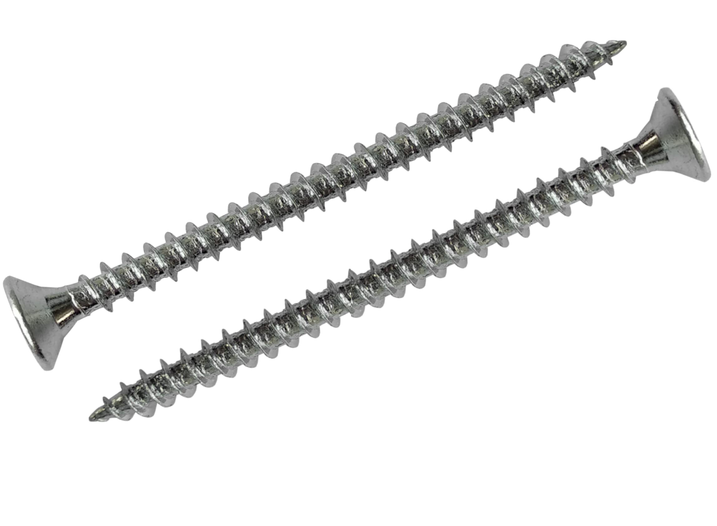 M4 Wood Screws Zinc Plated Silver Long 2.5 inch (0.16" x 2.36") 4.0 x 60mm Box of 200pcs