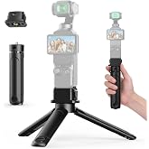 Mini Tripod Handle Kit for DJI Osmo Pocket 3 4 4P/Xtra Muse | w Charging Adapter Base, Quick Release, 2-in-1 Tripod/Handle, Action Camera Adapter, 1/4" Thread, Extendable, Portable