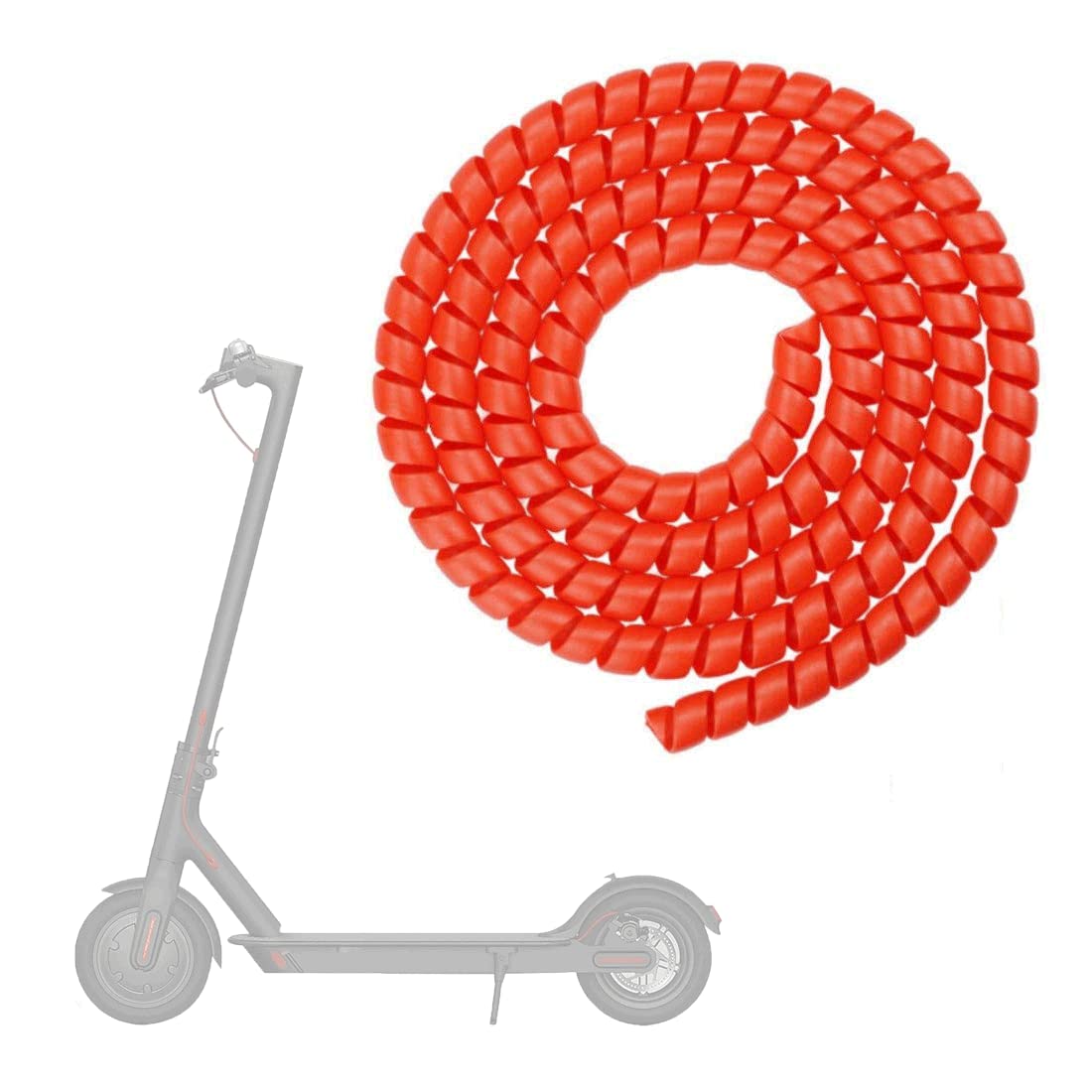 zalati Scooter Cable Protector Spiral Cover Tube Protection Compatible with Xiaomi M365/Pro/1S/Pro2/Mi3, Ninebot Scooter, Universal E-Scooter Accessories - Red, 1.2M