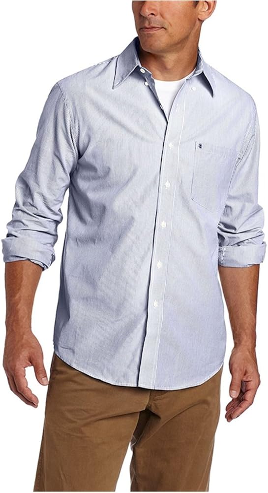 IZOD Men's Essential Striped Long Sleeve Shirt (Regular & Slim Fit) at