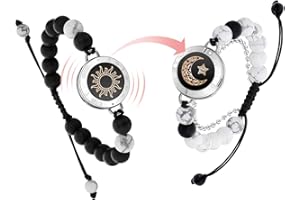 TOTWOO Long Distance Touch Bracelets for Couples, Vibration & Light up for Love Couples Bracelets | Long Distance Relationship Gifts for Girlfriend Bluetooth Pairing Jewelry