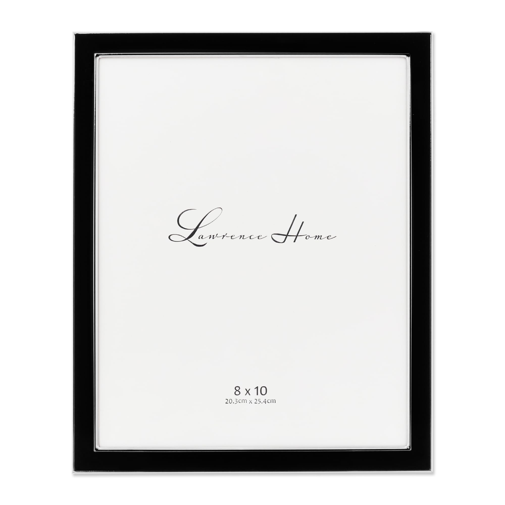 Lawrence Frames Silver Plated Metal with Black Enamel Picture Frame, 8x10 — image 1