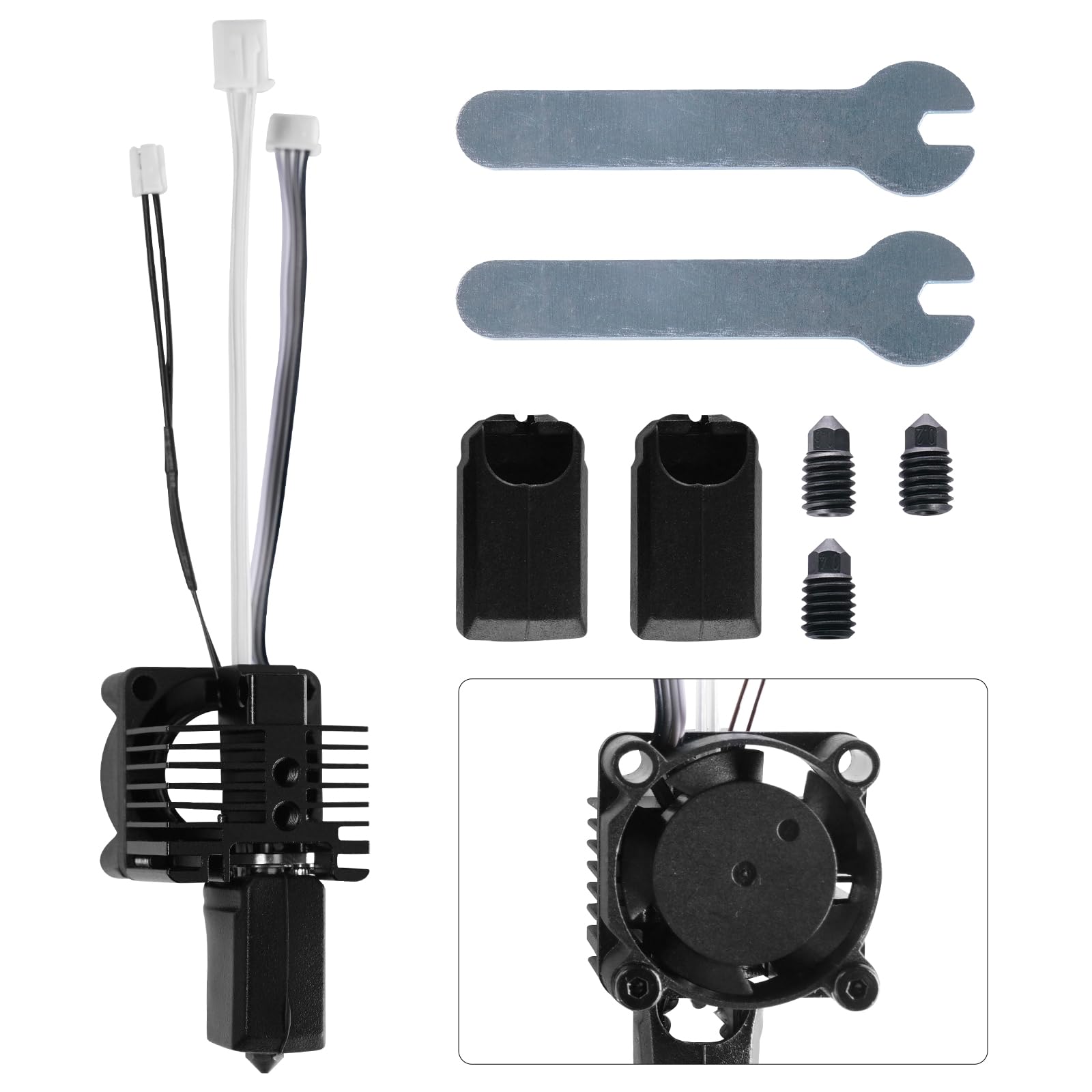 Photo 1 of Comgrow X1 Series 3D Printers Hotend Kit, X1 Carbon, X1, X1C Full Assembly Hot End with Fans, Thermistor, Hardened Steel Nozzle and Heating Block, Extruder Replacement for Bamboo Lab X1 Carbon/X1/X1C