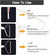 jiuhao Lint Remover Carpet Hair Scraper Copper Head Wooden Handle view 4