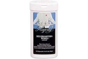 Hagerty 15740 5-by-10" Silversmiths' Wipes 12 Disposable, White