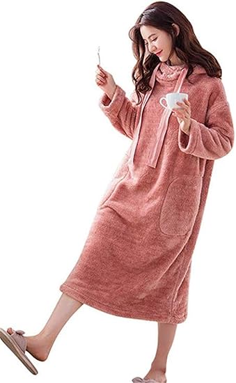 Amazon エージョン ルームウェア ワンピース 部屋着 長袖 妊婦 あったか 秋冬 パジャマ 着る毛布 おしゃれ かわいい カジュアル 部屋着 お泊り ルームワンピース ネグリジェ 通販