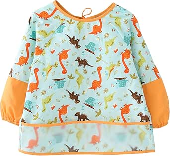 A Manches Longues Bavoir Bavoir Etanche Tablier Avec Poche Pour Bebe Ages De 1 4 Ans Amazon Ca Bebe Et Puericulture