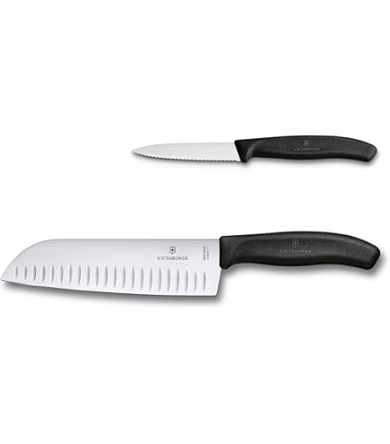 Amazon.com: Victorinox Fibrox 7 In. Santoku Knife, Granton Blade