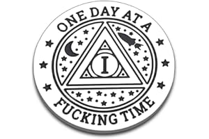 XPENMULBOJA Get Well Soon Sobriety Coin for Men 1 Year Sobriety Coin Gift Women Men AA Tokens One Day at a Fcking Time Addiction Alcoholics Chemo Gifts Affirmation Gifts Stocking Stuffers