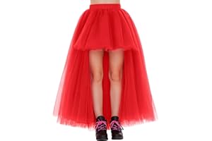 NOOMELFISH Noomlfish Girls High Low Long Tutu Skirts Kids Tulle Party Maxi Skirt (4-12 Years)
