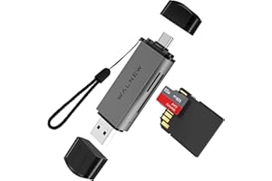 SD/Micro-SD Card Reader, WALNEW USB 3.0 and USB-C to SD/TF Memory Card Adapter for Mac,MacBook,Computer/PC,Laptop,iPad,Samsun
