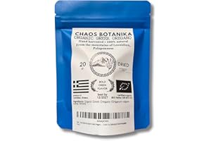 CHAOS MASTIHA Chaos Botanika Organic Greek Oregano – Loose Leaf Oregano from the Mountains of Leonidion, Greece – 100% Natural, Hand-Harvested, EU Certified Organic (20 Gram Resealable Pouch)