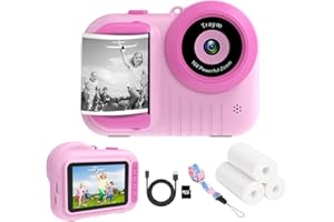 TRAYOO Kids Camera Instant Print, 3.5 Inch Screen Kids Digital Camera Instant, Christmas Birthday Gifts for Girls Age 3-12, Portable Toddler Camera Toy Gifts for 3 4 5 6 7 8 9 10 Year Old Girls Boys (Rose)