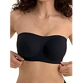 Cuteio Strapless Bras for Women, S-2XL, Wireless Seamless Tube Top Bra, Anti-Slip Lightly Padded Bandeau Bralette