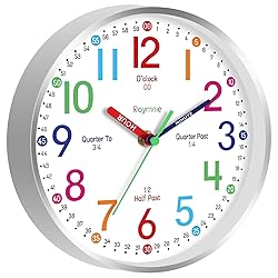 Roymnie Wall Clock for Kids Learning to Tell Time